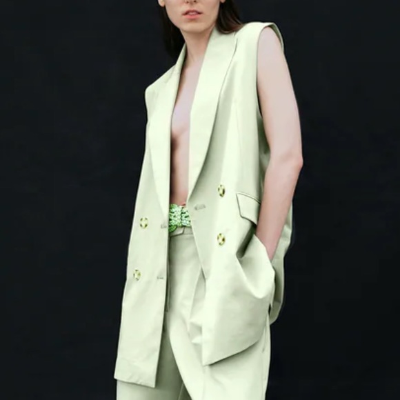 NEW ZARA SLEEVELESS BLAZER - Picture 5 of 10